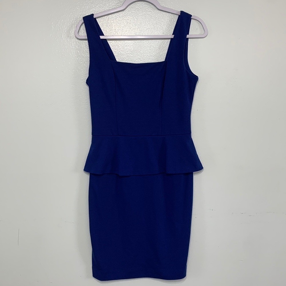 ECI Royal Blue Peplum Mini Dress Size 4